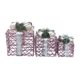 thumbnail image 3 of Adornos navideños, regalos navideños, juego de 3 cajas de regalo navideñas iluminadas con cinturón de lino, 80 LED, adornos para árbol de Navidad para exteriores e interiores, cajas de luz para fiesta, 3 of 7