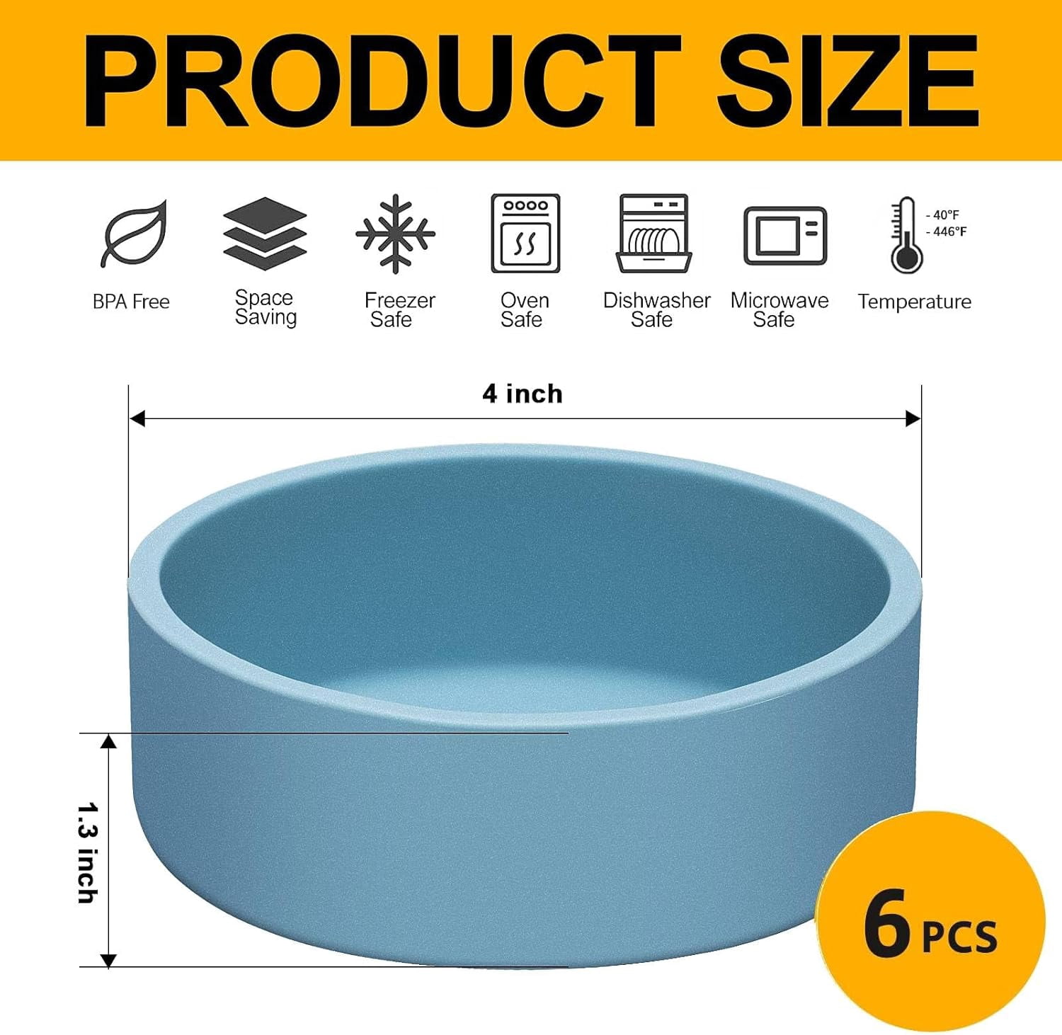 6 Pack Silicone Microwave Egg Cooker Air Fryer Egg Pan Individual Eggwich Egg Bites Molds for Oven Microwave - Blue