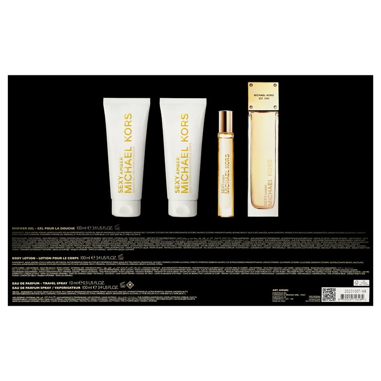 Michael Kors Sexy Amber 4 Pc Gift Set, 3.4oz EDP, Lotion & Shower