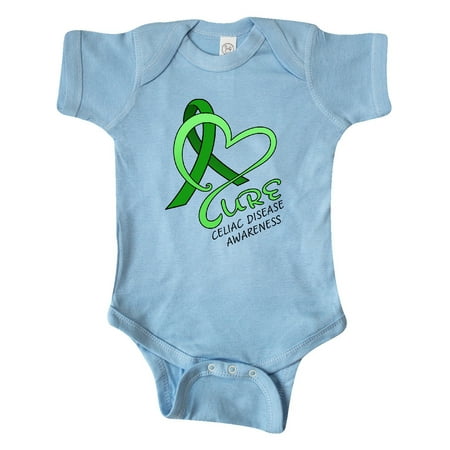 

Inktastic Cure- Celiac Disease Awareness heart-shaped ribbon Gift Baby Boy or Baby Girl Bodysuit