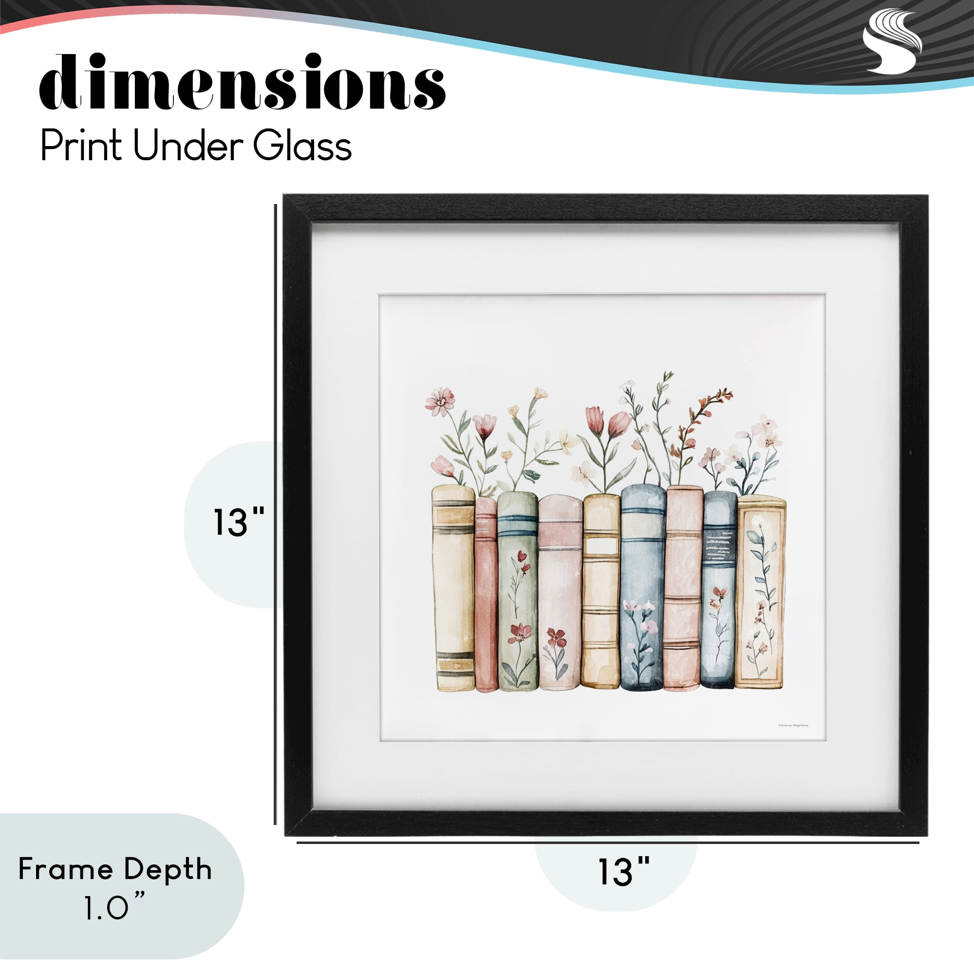 Stupell Industries Words That Blossom Black Framed Print Under Glass, design by Svetlana Aleynikova