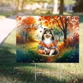thumbnail image 4 of Hello Fall Shetland Sheepdog Football Welcome Autumn with Leaves Pumpkins Yard Sign Sheltie Dog Lover Gifts Outdoor Home Lawn Garden Porch Decor - 00012, 4 of 5