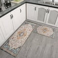 thumbnail image 3 of Kitchen Rugs and Mats Non Skid Washable Boho Blue Vintage Country Carpet Kitchen Mat and Rug Set,Floor Cushion Waterproof Rug,Rubber Backed Area Rugs for Kitchen Laundry, 3 of 7