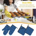 thumbnail image 6 of Oven Mitts and Pot Holders 4 Piece, anchors navyblue print High Heat Slip Resistant Oven Mitt and Trivets Set Kitchen Oven Glove Pot Holders for Cooking Baking Grilling, 6 of 7