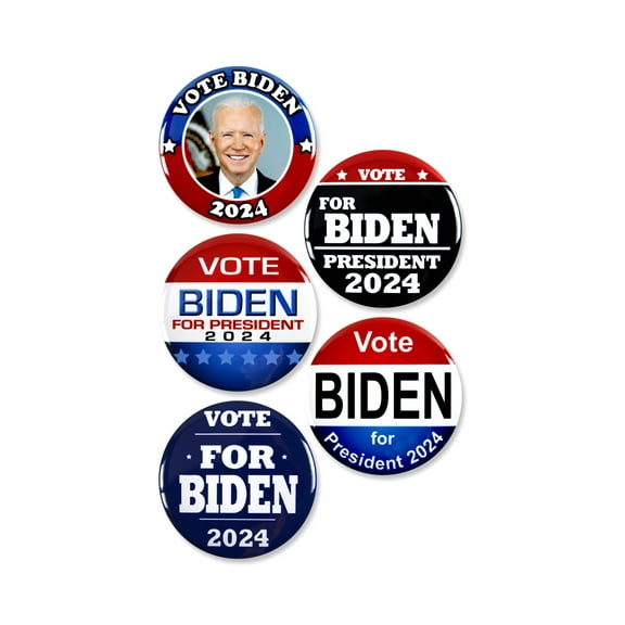 5 Pack - Vote Biden 2024 Political Campaign Pinback Buttons - 2.25 Inch
