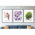 thumbnail image 5 of Illinois State Bird Northern Cardinal, State Tree White Oak, State Flower Violet, Set of 3 Poster Prints, Wall Art home Décor, 5 of 8