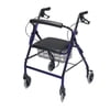 Lumex Walkabout Wide Rollator with Seat - Wide 15.5" Seat with 350 lb. Weight Capacity - Royal Blue, RJ4318B