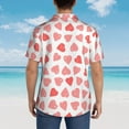 thumbnail image 6 of Easygdp Pink Hearts1 Men's Hawaiian Shirts Print Lapel Short Sleeve for Beach, vacation, party, casual occasions - Medium, 6 of 9