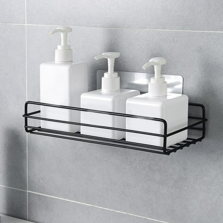 Bathroom Wall Shelf Jeobest Adhesive Bathroom Shelf Storage Organizer - Bathroom Shower Basket - Punch Free Bathroom Shelf Storage Rack Organizer Shower Wall Shelf Kitchen Bathroom Organizer Basket MZ ()