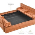 thumbnail image 3 of Sandbox Play22 de madera grande para niños con tapa, bancos y forro, 3 of 8