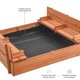 thumbnail image 3 of Sandbox Play22 de madera grande para niños con tapa, bancos y forro, 3 of 8