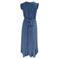 thumbnail image 5 of DHFJKG Sleeveless Maxi Dresses For Women Summer Dress Ruffle V Neck Holiday Tie Waist Flowy Irregular Hem Sundress Stylish Dresses, 5 of 5