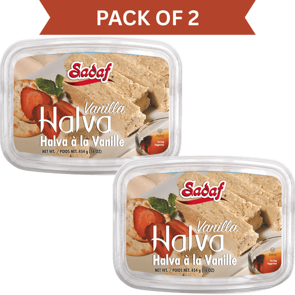 Sadaf Halva Vanilla 454g Each, Pack Of 2 (Total 908g), Middle Eastern Dessert