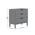 thumbnail image 4 of Flash Furniture Wooden 3-Drawer Dresser for Bedroom, Chest of Drawers for Kids in Gray, 4 of 10
