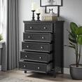 thumbnail image 2 of Tcbosik 5 Drawer Dresser for Bedroom, Modern Chest of Drawer for Living Room, Hallway, Entryway, Black, 2 of 10