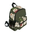 thumbnail image 2 of FORMRS School Backpack with Front Zippered Pocket 12" Student Travel Daypack, Beige Snowmen, 2 of 6