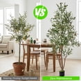 thumbnail image 6 of NOVAROOT 6FT Artificial Olive Tree Tall Faux Potted Olive Tree with Lifelike Fruits - Lush Faux Potted Plant for Home/Office Decor Indoor Ourdoor, 6 of 12