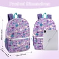 thumbnail image 2 of 17 Inch Heart Printed Backpack with Side Mesh Pockets and Front Zippered Pockets in Pastel Festive Hearts, 2 of 7