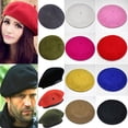 thumbnail image 5 of Sombreros de lana cálidos sólidos para hombres y mujeres, boina, gorro militar del ejército, gorra Unisex, regalos oso de fresa Hogar, 5 of 5