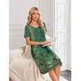 thumbnail image 4 of Ekouaer Nightgowns for Women Short Sleeve House Dresses with Pockets Pleated Moo moos Floral Print Mumu Dress, 4 of 6