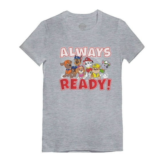 Tstars Girls Gift for Kids Paw Patrol Always Ready Toddler Kids Shirt Official Nickelodeon Birthday Gift Infant Girls Fitted T Shirt