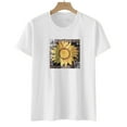 thumbnail image 5 of USSUMA Summer Tops for Women Trendy Cute Juniors Graphic Blouse Tunic Loose Fit Sunflower Print Womens Tops Casual Crewneck Short Sleeve Shirts for Women Dressy Casual, 5 of 7