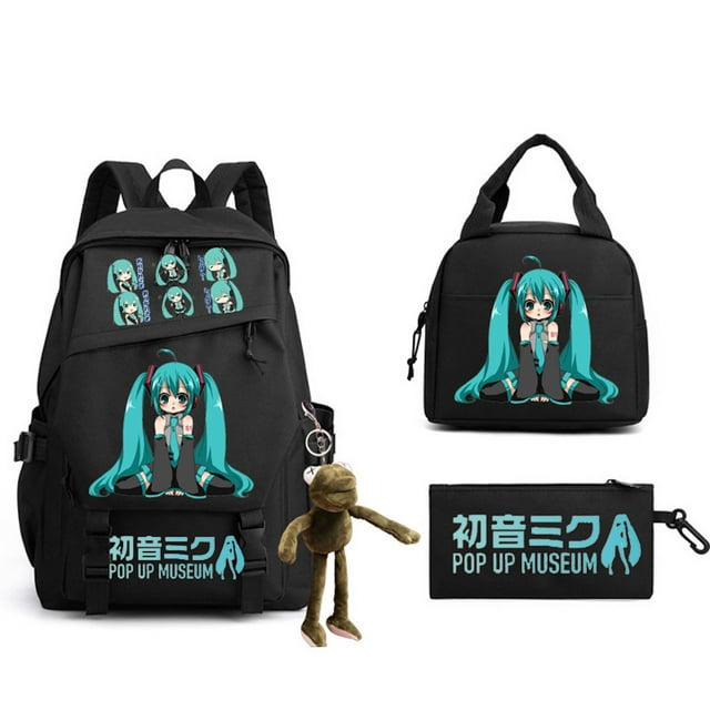 Set de mochilas Hatsune Miku Cartoon Kids School, 3 piezas
