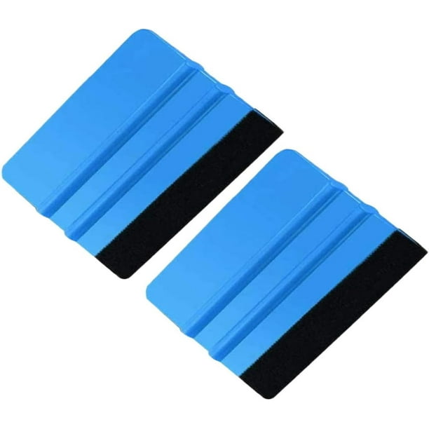 2 rascadores de película, escobilla de goma con borde de fieltro, escobilla de goma de alta calidad con borde de fieltro, escobilla de goma duradera para ventana, calcomanía adhesiva para rascador de TUNC Sencillez