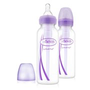 Options Narrow Neck Bottle With Level 1 Teat, 2 Pack (Purple) - 250mL