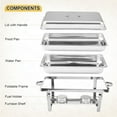 thumbnail image 4 of Kojooin Stainless Steel Chafing Dishes, 4-Pack – 8 Quart Buffet Servers with Full Size Pans & Folding Frames, Chafer Warmers for Banquet, Party, Wedding, Silver, 4 of 7