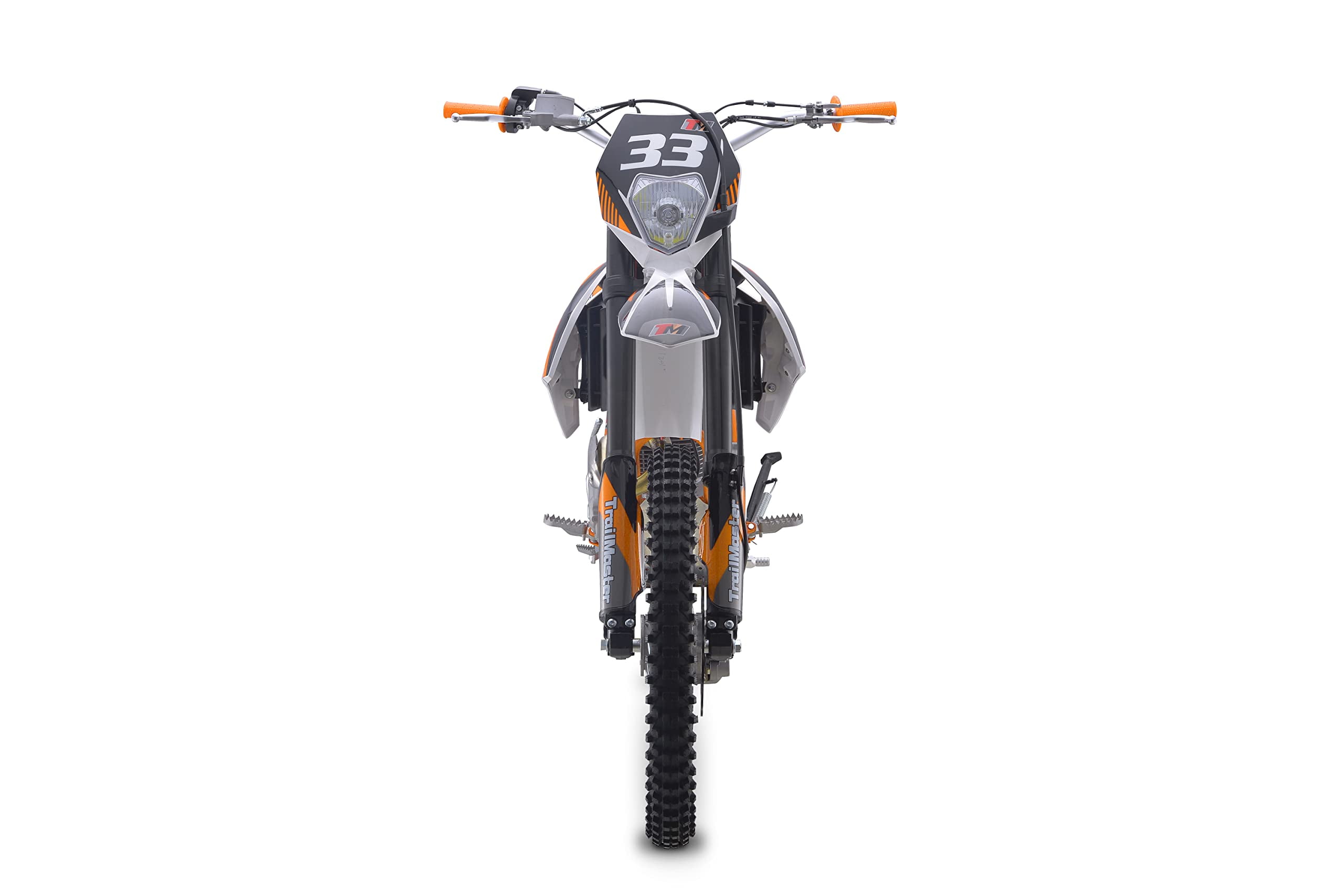 Trailmaster TM33 250cc Dirt Bike. Off-Road, LED Head Light, Manual 5 Speed, 21 inch Front tire, 37 inch seat Height (Orange)