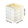 thumbnail image 3 of Hovmgk Rotating Drawer Storage Box with Three Compartments and Pen Organizer, Transparent Plastic Desk Storage Cabinet for Makeup, Stationery, Small Items, Office & Home Storage Box, 3 of 7