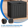 thumbnail image 4 of Dextrus 31 Gallon Outdoor Storage Box, Weatherproof Resin Deck Box with Lockable Lid&Side Handles for Patio,Garden ,Black, 4 of 6