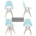thumbnail image 3 of Modern Style Dining Chair Set of 4, PVC Plastic Lounge Chair for Kitchen, Dining Room, Office Guest Chair Side Chairs Reception Chairs for Meeting Room, Cyan, 3 of 5