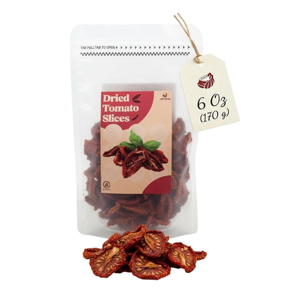 Miss Spring Sun Dried Tomatoes | Gluten-Free& Vegan | Sweet Tangy Flavor | Chewy Texture | Dry Packed Sundried Tomato | Perfect For Sauces, Pasta, Pizza, Salad, Soups & Stews | 6oz (170g)