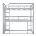 thumbnail image 7 of Kumix Triple Bunk Bed, Twin over Twin and Twin Bunk Bed with Full Length Guardrail and Build-in Ladder for Teens Adults, Metal Bunk Bed for Bedroom, Low Bunk Bed for 3, Noise-Free, Silver, 7 of 7
