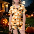 thumbnail image 2 of NIEWTR Halloween Pjs Toddler Girl Girls Halloween Pajamas Sets Sleeping Pants Cute Print Home Short Sleeve Shorts Pajama Set Full Suit Clothes, 2 of 5