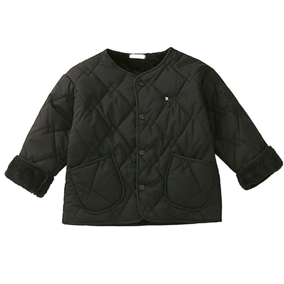 SonxaHe Toddler Boy Girl Winter Coat Warm Long Sleeve Quilted Lightweight Interior Puffer Thermal Coats Black,Sized 2-3