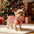 thumbnail image 2 of huayou Christmas Pet Sleeveless Vest, Santa Hat & Snowflake Printed Dog Cat Tank Top, Holiday Warm Clothes for Small Medium Pets, S Size, 2 of 7