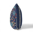 thumbnail image 2 of Leafy Peacock Circles Indoor/Outdoor Pillow in Blue 26x26, 2 of 7