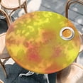 thumbnail image 3 of Yellow Orange Gradient Round Fitted Table Cover Watercolor Yellow Waterproof Table Cloth with Elastic Edge Wipeable Tablecloth for Picnic Camping Party Fits 45"-54" Diameter, 3 of 8