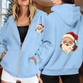 thumbnail image 2 of WILLBEST Sudadera de Mujer Ladies' Christmas Printed Zipper Long Sleeved Pocket Drawstring Casual Hooded Sweatshirt 1691 XX-Grande, 2 of 8