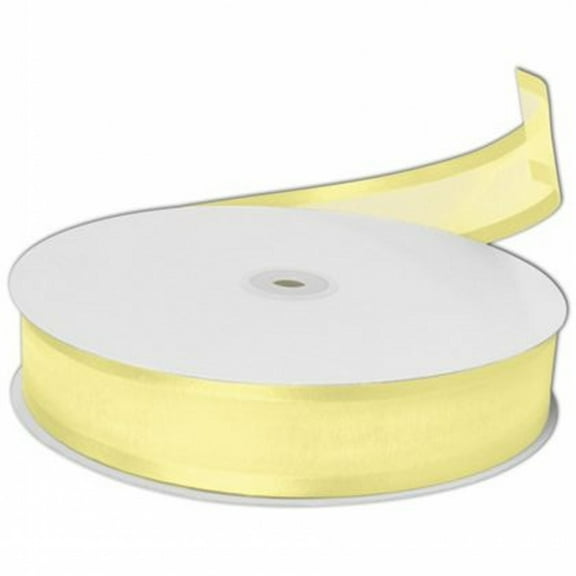 7/8 Inch Organza Satin Edged Ribbon 25  Yards Bolt - Yellow