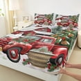 thumbnail image 3 of Manfei Merry Christmas Twin Sheet Sets 3 Pieces for Kids, Farmhouse Truck Twin Fitted Sheet, Xmas Tree Flat Sheet, Microfiber Bedroom Decor, 3 of 7