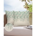 thumbnail image 6 of Pack of 2 Outdoor Pillow Covers, Flower Teal Grey Cherry Blossoms Cotton Linen Background Waterproof Square Throw Pillowcase Cushion Decorative Pillow Covers for Couch Patio Tent, 26x26 in, 6 of 6