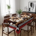 thumbnail image 6 of Red Chef Table Cloth Waterproof Tablecloths, Kitchen Gourmet Black Plaid Vintage Tablecloth Dining Table Cover for Kitchen Party Tabletop Outdoor, Rectangle Tablecloth 60x102 Inch, 6 of 9