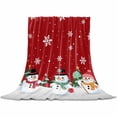 thumbnail image 2 of Cute Snowman Throw Flannel Blanket 40x60In Snowflake Winter Red Christmas Super Soft Cozy Bed Blanket, Lightweight Plush Fuzzy Bed Throw for Bedroom Sofa Couch Living Room, 2 of 4