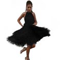thumbnail image 1 of Vestido con flecos de verano para mujer, vestido Sexy elegante sin espalda, sin mangas, cuello colgante sólido para mujer, 1 of 4
