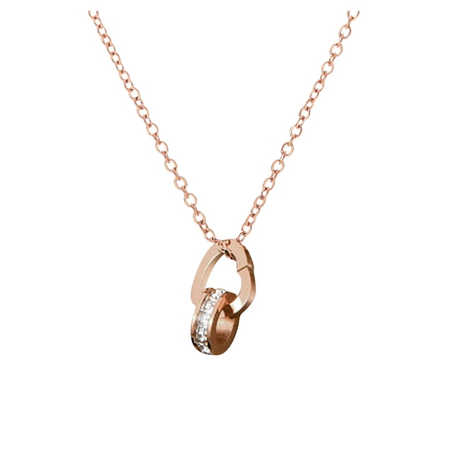 Collier pour Dames Mode Design Spécial Diamant Brillant Acier Titane Collier de Clavicule Collier Croix pour Femmes