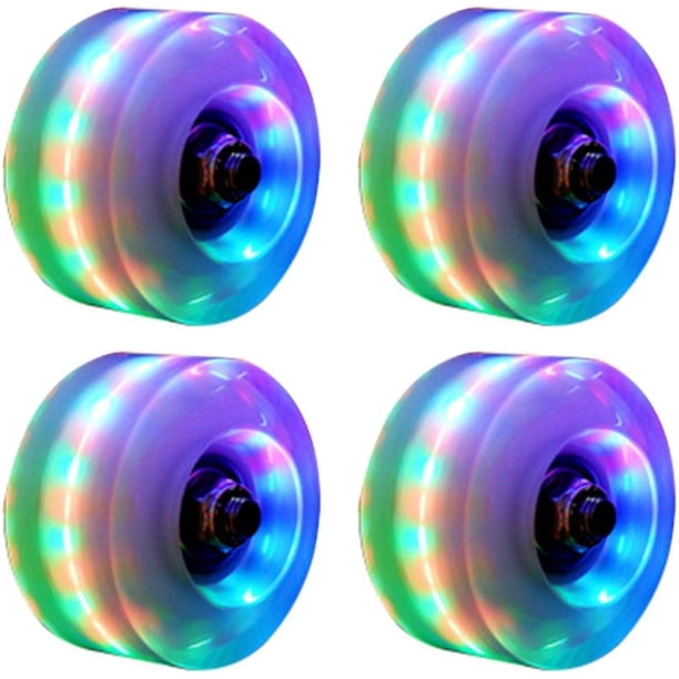 LED Light Wheels for Roller Skates 4-pack, Luminous with Roller Skate Bearings, Quad Roller Skate Wheels for Quad Skating